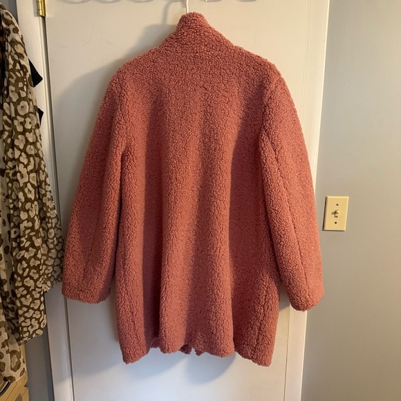 Loft Teddy Bear Sherpa Pink Coat  size XL - Picture 6 of 8
